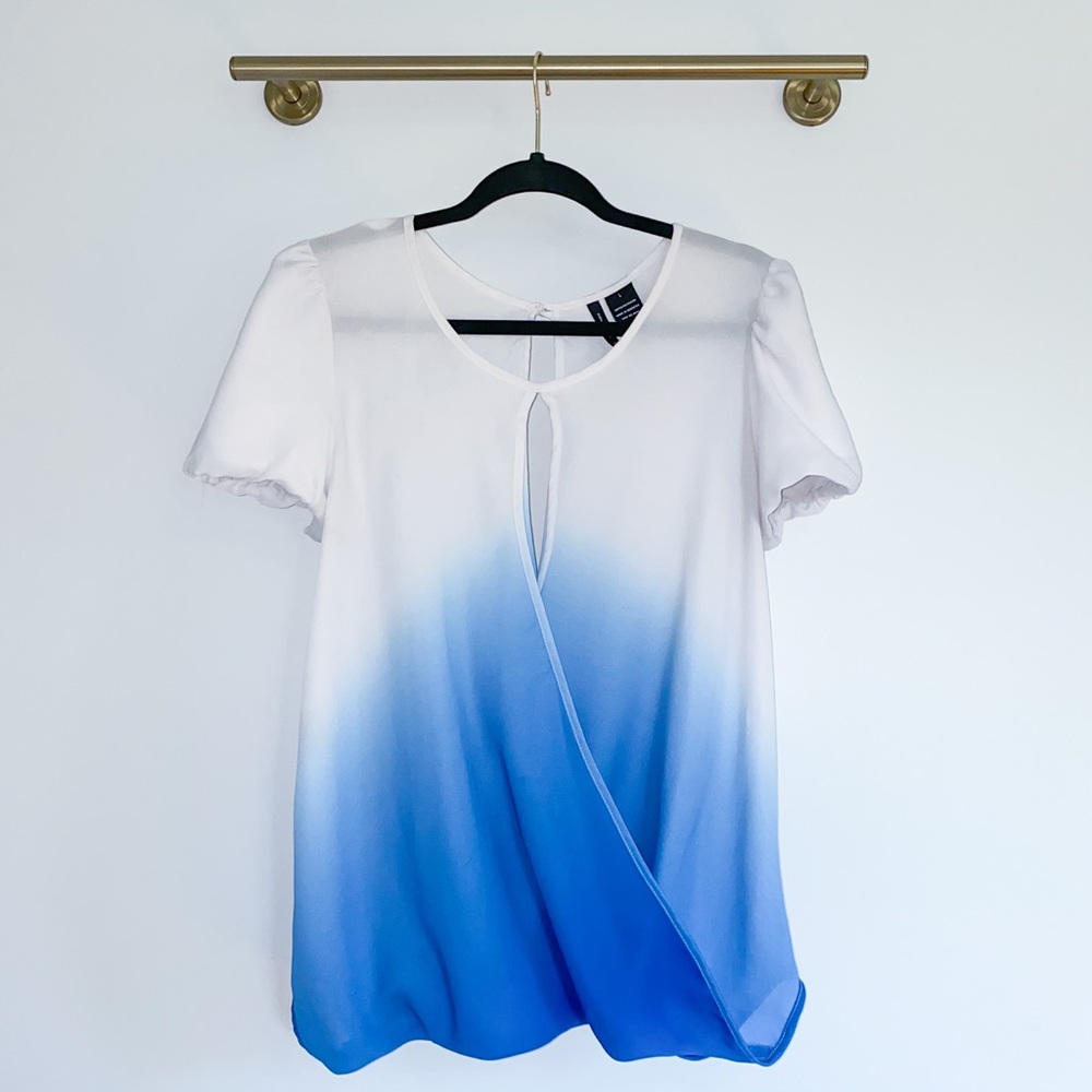 White & Blue Ombre Blouse